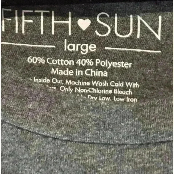 Fifth Sun Unisex Graphic T-Shirt Gray "Not To Be Trusted Alone" Size Large - Picture 3 of 6